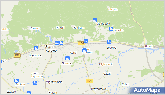 mapa Nowe Kurowo, Nowe Kurowo na mapie Targeo