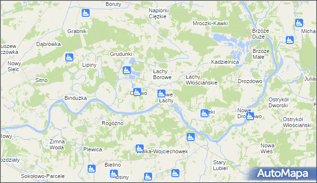 mapa Nowe Łachy, Nowe Łachy na mapie Targeo