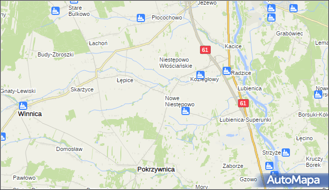 mapa Nowe Niestępowo, Nowe Niestępowo na mapie Targeo