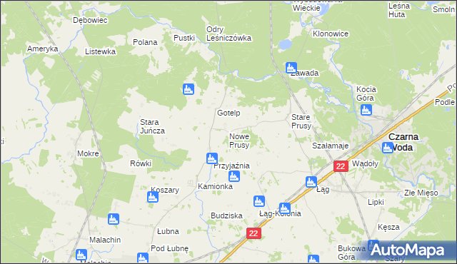 mapa Nowe Prusy, Nowe Prusy na mapie Targeo