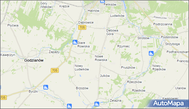 mapa Nowe Rowiska, Nowe Rowiska na mapie Targeo