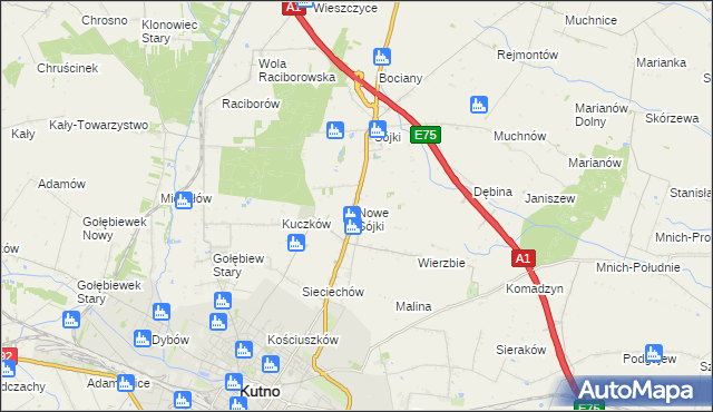 mapa Nowe Sójki, Nowe Sójki na mapie Targeo