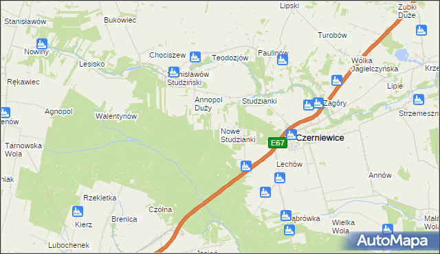 mapa Nowe Studzianki, Nowe Studzianki na mapie Targeo