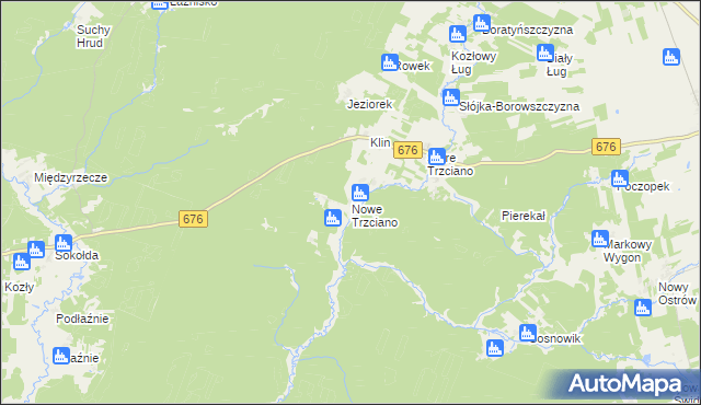 mapa Nowe Trzciano, Nowe Trzciano na mapie Targeo