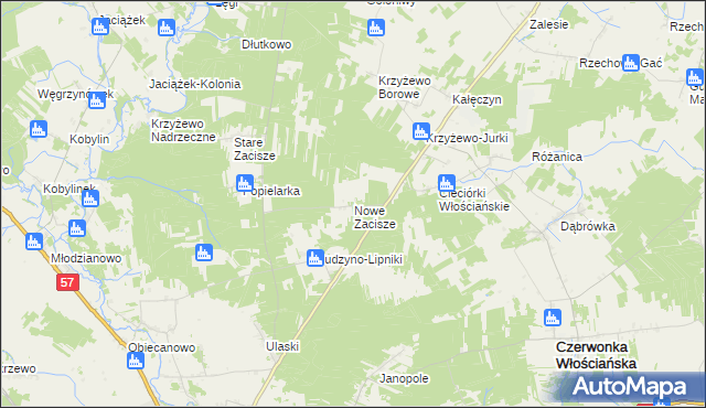 mapa Nowe Zacisze, Nowe Zacisze na mapie Targeo