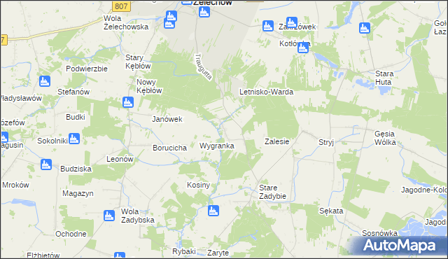 mapa Nowe Zadybie, Nowe Zadybie na mapie Targeo