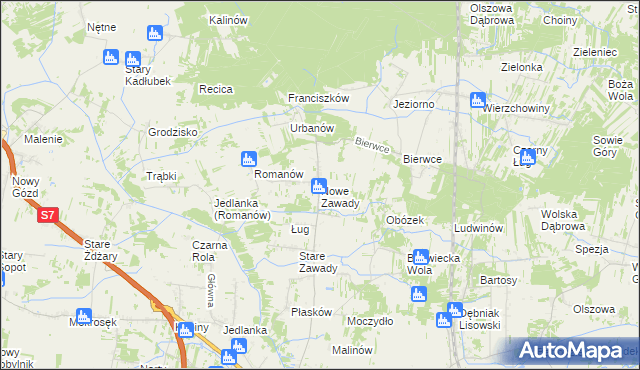 mapa Nowe Zawady, Nowe Zawady na mapie Targeo