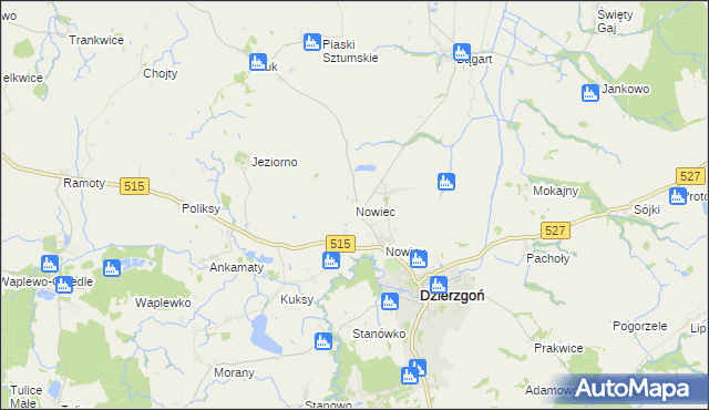 mapa Nowiec, Nowiec na mapie Targeo