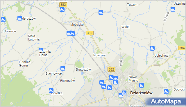 mapa Nowizna gmina Dzierżoniów, Nowizna gmina Dzierżoniów na mapie Targeo