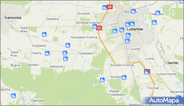 mapa Nowodwór-Piaski, Nowodwór-Piaski na mapie Targeo