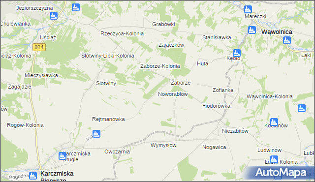 mapa Noworąblów, Noworąblów na mapie Targeo