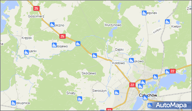 mapa Nowosiółki gmina Człuchów, Nowosiółki gmina Człuchów na mapie Targeo