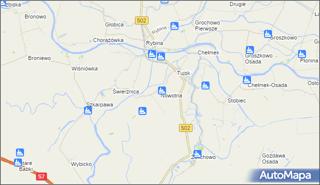 mapa Nowotna, Nowotna na mapie Targeo