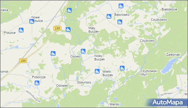 mapa Nowy Buczek, Nowy Buczek na mapie Targeo