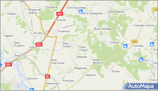 mapa Nowy Cydzyn, Nowy Cydzyn na mapie Targeo