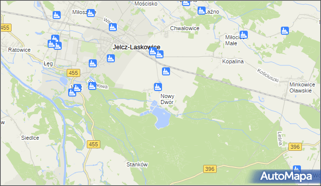 mapa Nowy Dwór gmina Jelcz-Laskowice, Nowy Dwór gmina Jelcz-Laskowice na mapie Targeo