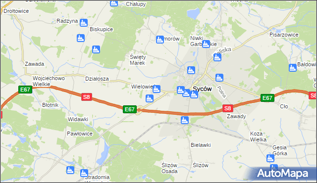 mapa Nowy Dwór gmina Syców, Nowy Dwór gmina Syców na mapie Targeo