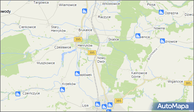 mapa Nowy Dwór gmina Ziębice, Nowy Dwór gmina Ziębice na mapie Targeo