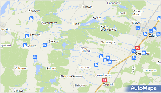 mapa Nowy Folwark gmina Cieszków, Nowy Folwark gmina Cieszków na mapie Targeo