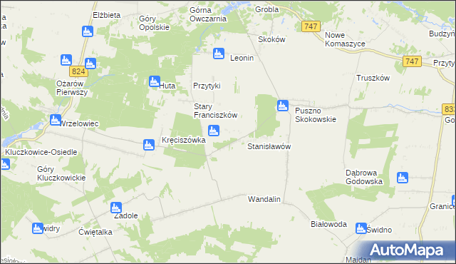 mapa Nowy Franciszków, Nowy Franciszków na mapie Targeo