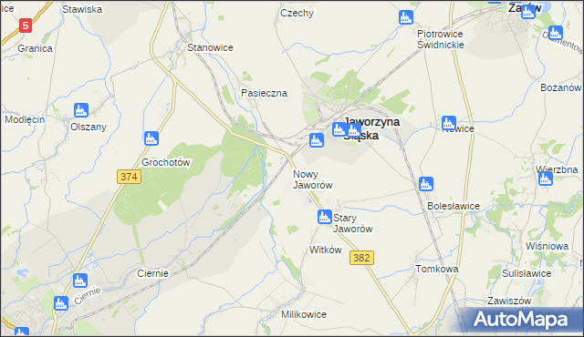 mapa Nowy Jaworów, Nowy Jaworów na mapie Targeo