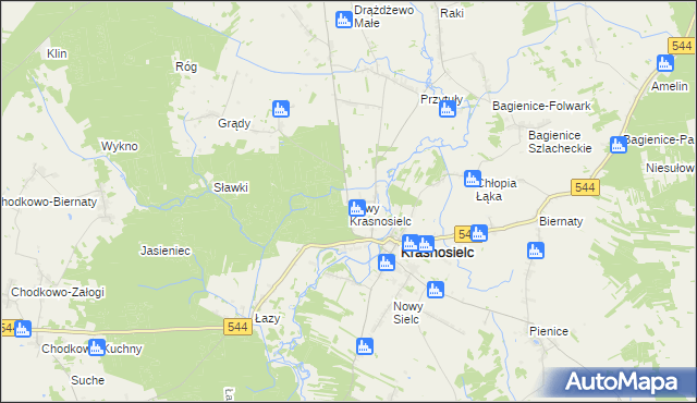 mapa Nowy Krasnosielc, Nowy Krasnosielc na mapie Targeo