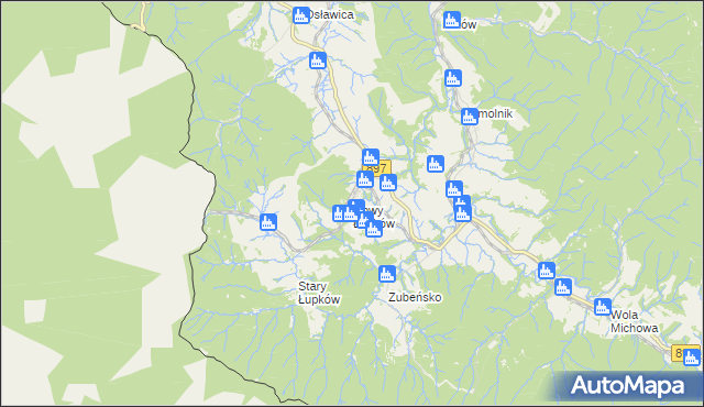 mapa Nowy Łupków, Nowy Łupków na mapie Targeo