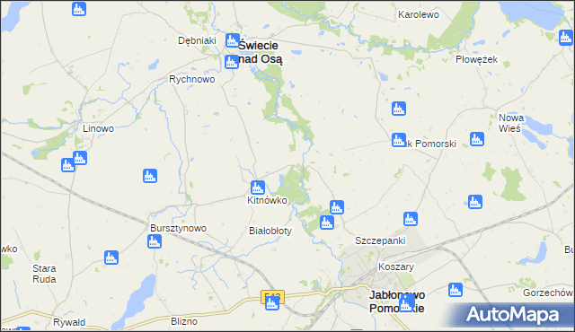 mapa Nowy Młyn gmina Świecie nad Osą, Nowy Młyn gmina Świecie nad Osą na mapie Targeo