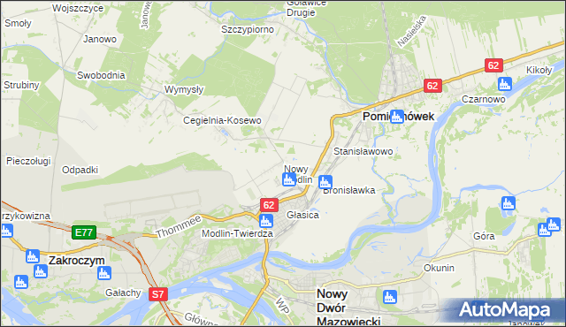 mapa Nowy Modlin, Nowy Modlin na mapie Targeo