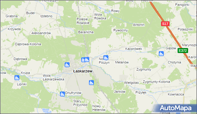 mapa Nowy Pilczyn, Nowy Pilczyn na mapie Targeo