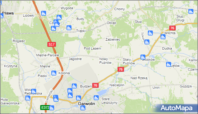 mapa Nowy Puznów, Nowy Puznów na mapie Targeo