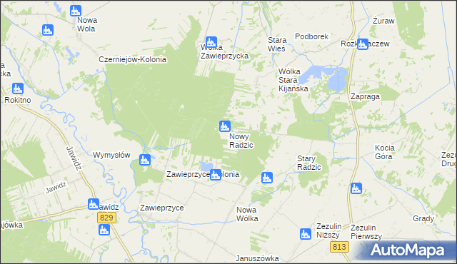 mapa Nowy Radzic, Nowy Radzic na mapie Targeo