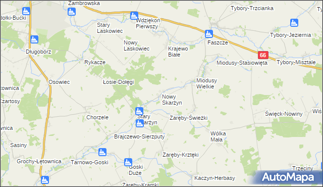 mapa Nowy Skarżyn, Nowy Skarżyn na mapie Targeo