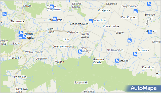 mapa Nowy Skoszyn, Nowy Skoszyn na mapie Targeo