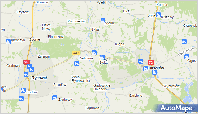 mapa Nowy Świat gmina Tuliszków, Nowy Świat gmina Tuliszków na mapie Targeo