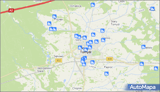 mapa Nowy Tomyśl, Nowy Tomyśl na mapie Targeo