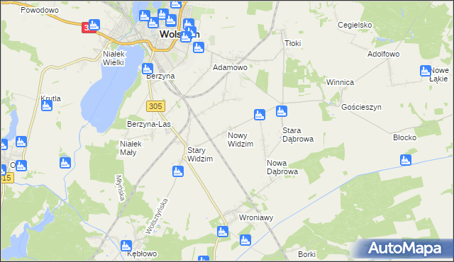 mapa Nowy Widzim, Nowy Widzim na mapie Targeo