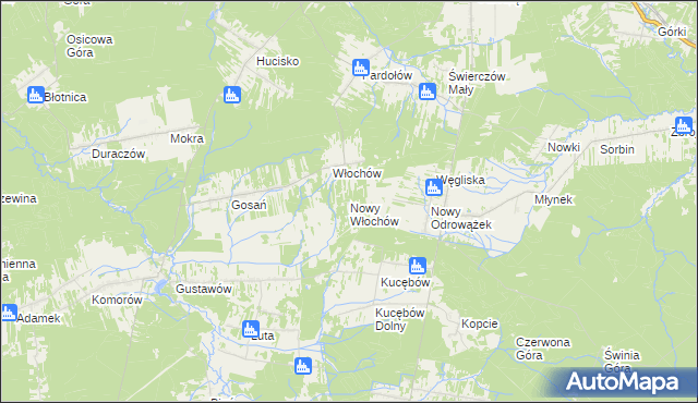 mapa Nowy Włochów, Nowy Włochów na mapie Targeo