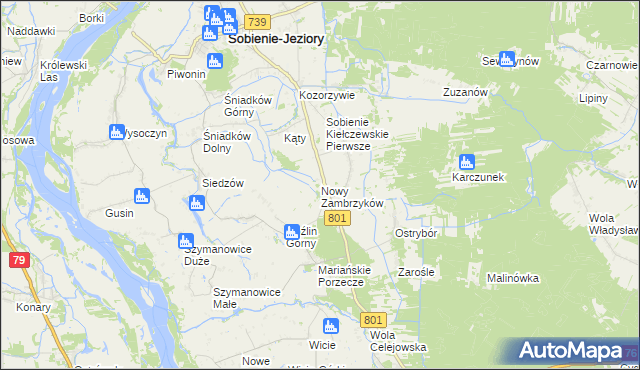 mapa Nowy Zambrzyków, Nowy Zambrzyków na mapie Targeo