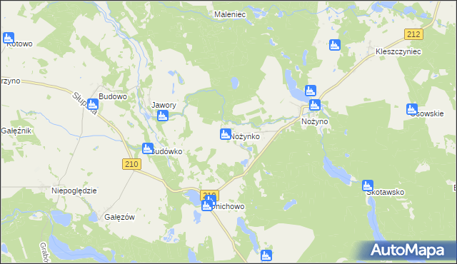 mapa Nożynko, Nożynko na mapie Targeo