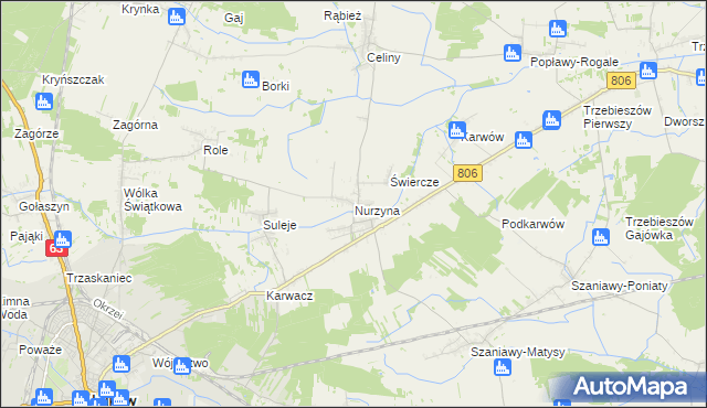 mapa Nurzyna, Nurzyna na mapie Targeo