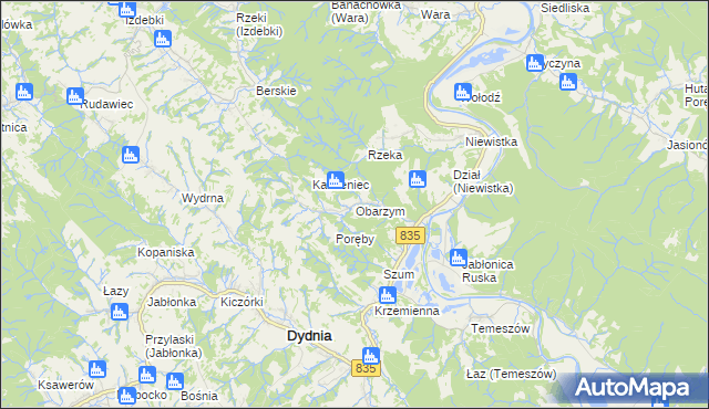 mapa Obarzym, Obarzym na mapie Targeo