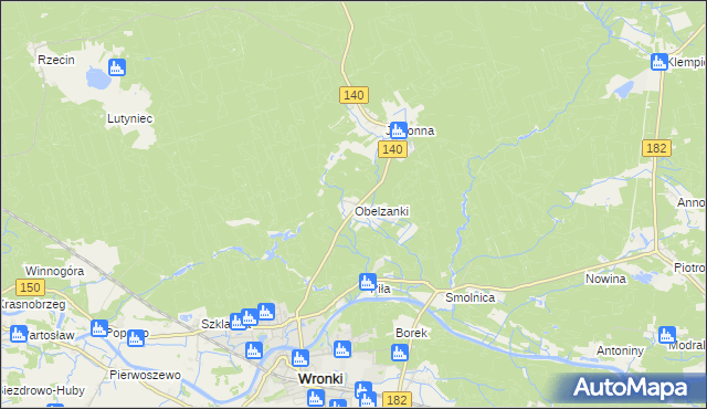 mapa Obelzanki, Obelzanki na mapie Targeo