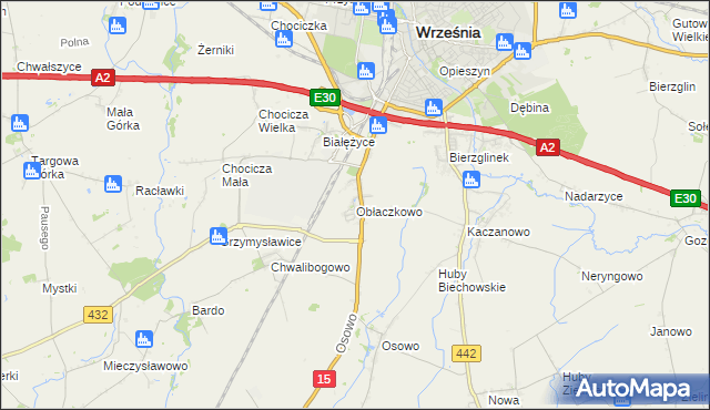 mapa Obłaczkowo, Obłaczkowo na mapie Targeo