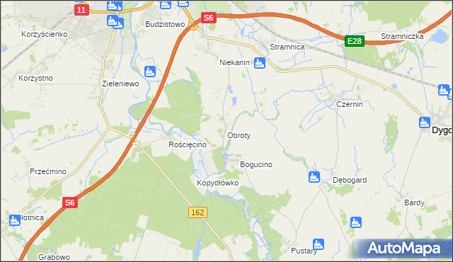 mapa Obroty, Obroty na mapie Targeo