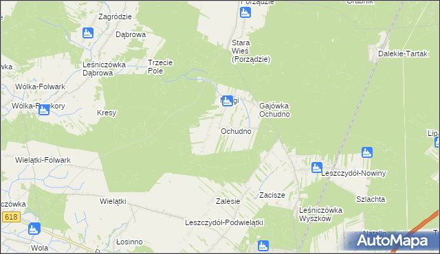 mapa Ochudno, Ochudno na mapie Targeo