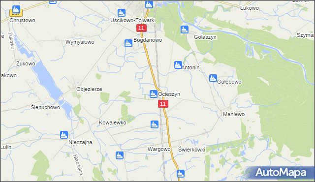 mapa Ocieszyn, Ocieszyn na mapie Targeo