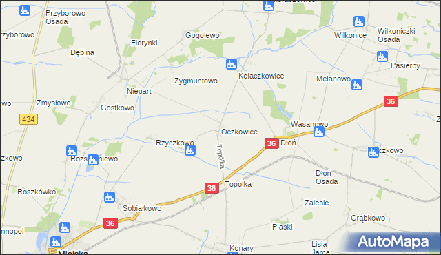 mapa Oczkowice, Oczkowice na mapie Targeo