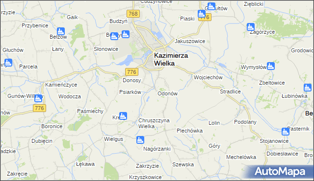 mapa Odonów, Odonów na mapie Targeo