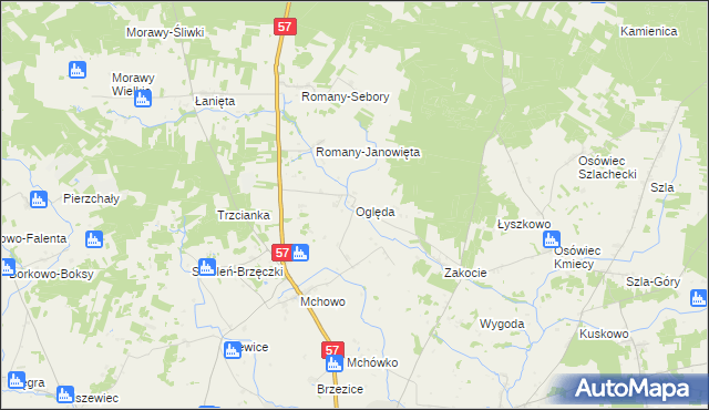 mapa Oględa, Oględa na mapie Targeo